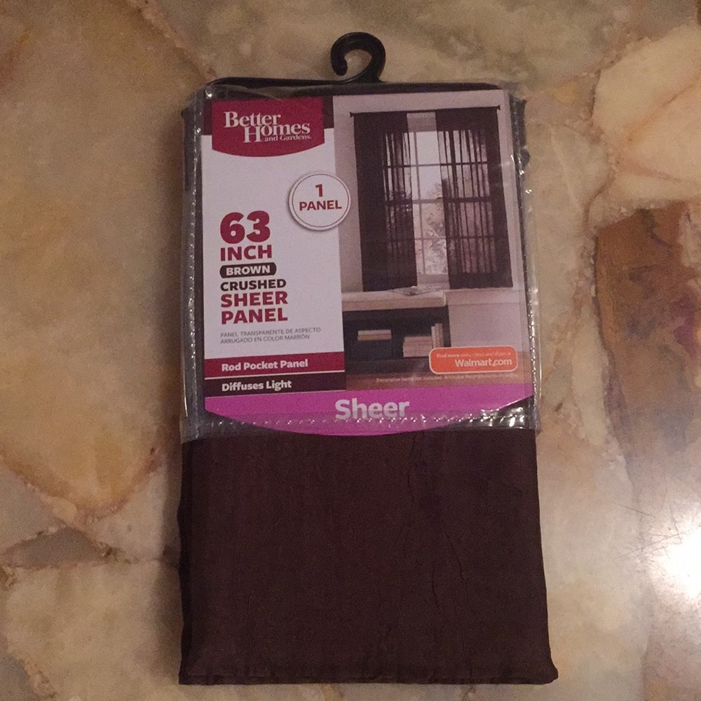NWT (1 Panel) Brown Sheer Rod Pocket Panel